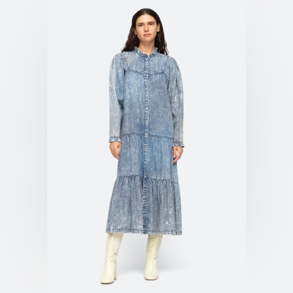 sea ny denim dress 134 Rare Sea New York NY Patchwork Denim Dress 2